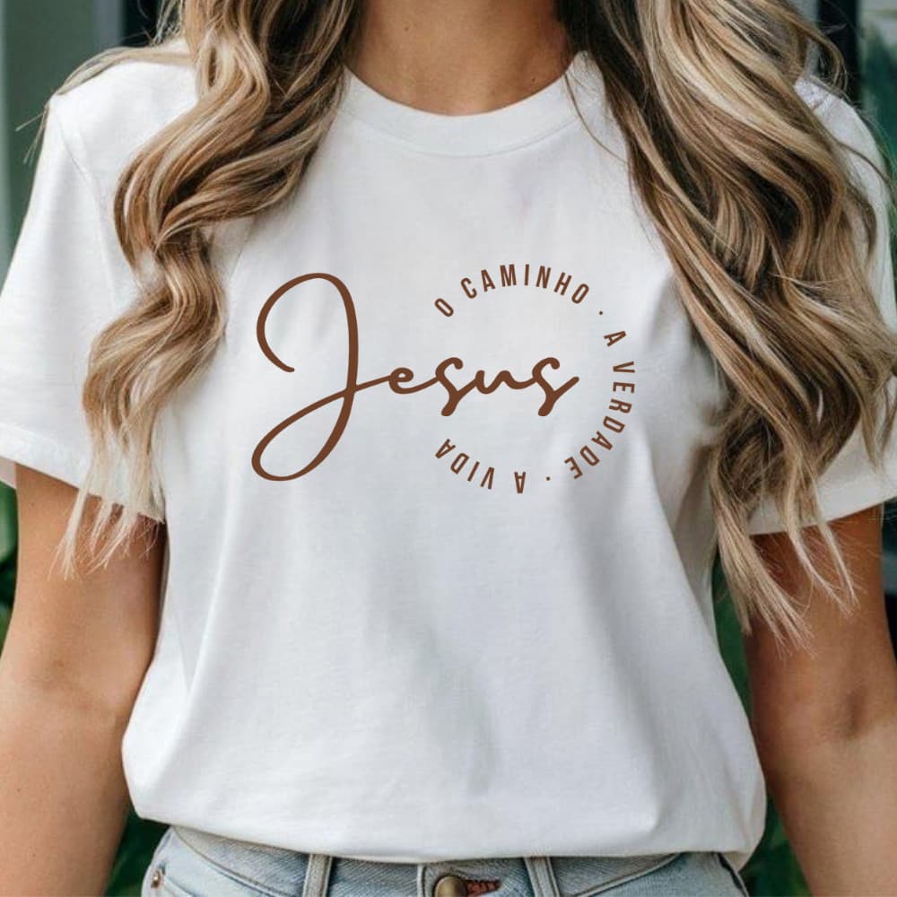 Camiseta Camisa T Shirt Católica Cristã Jesus O Caminho A Verdade e a  Vida 100% Algodão Trevix.