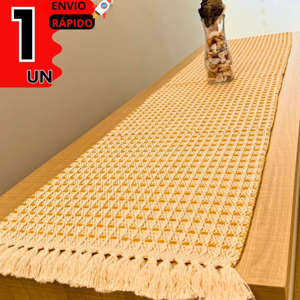 Caminho de Mesa Premium  Algodão - Usar em Mesas de Jantar, Aparadores, Balcões ou Mesas de Centro .