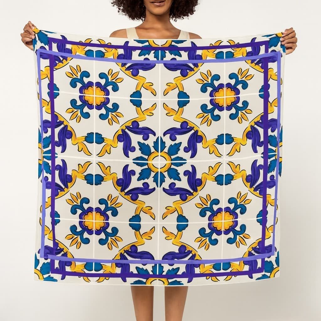 Pareô Estampado Verão – Tecido Leve com Caimento Perfeito | 1,45m x 1,45m