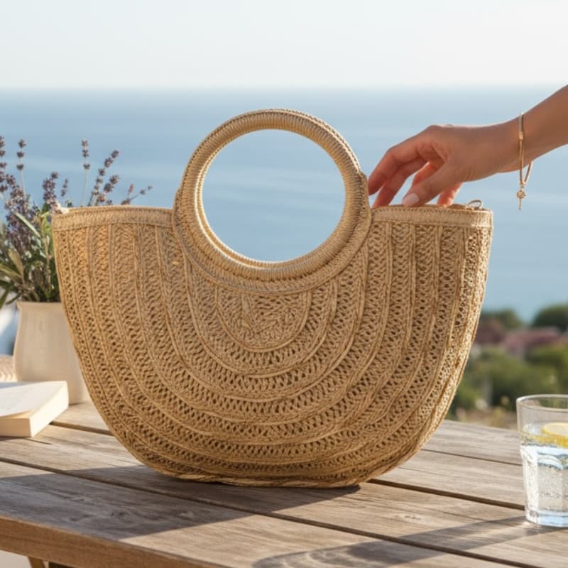 Bolsa de Palha Redonda – Estilo e leveza em cada detalhe para um visual elegante!