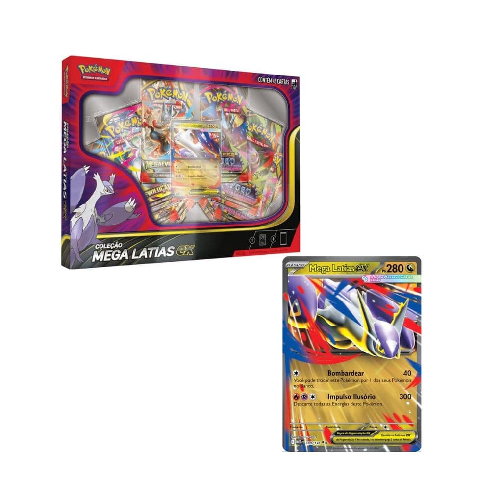 Pokémon TCG Box Mega Latias Ex com 49 Cartas - Copag