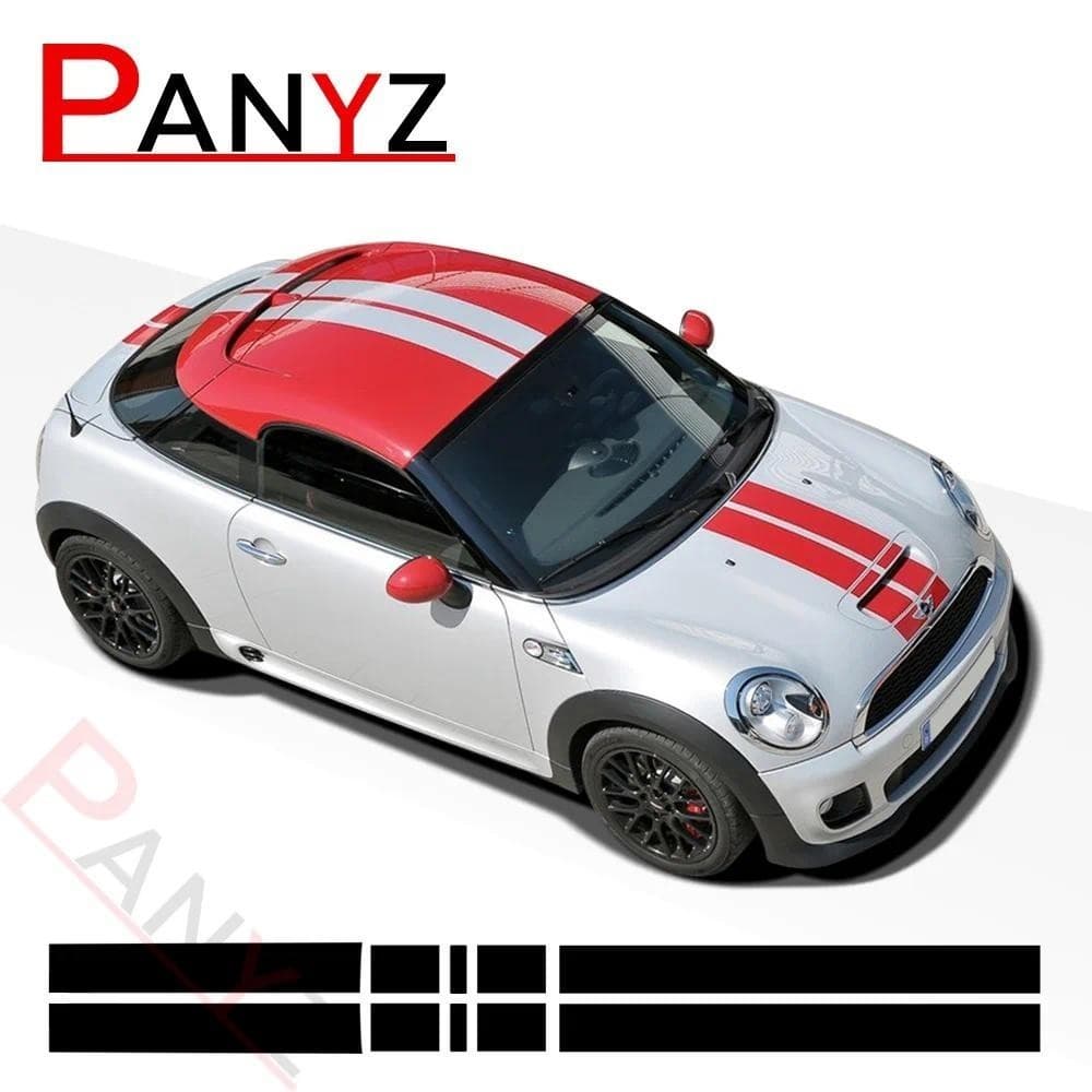 Capô Do Carro Listras Adesivo Tampa Motor Telhado Tronco Decalque Para MINI Cooper Coupe R58 Cabrio R57 Roadster R59 JCW