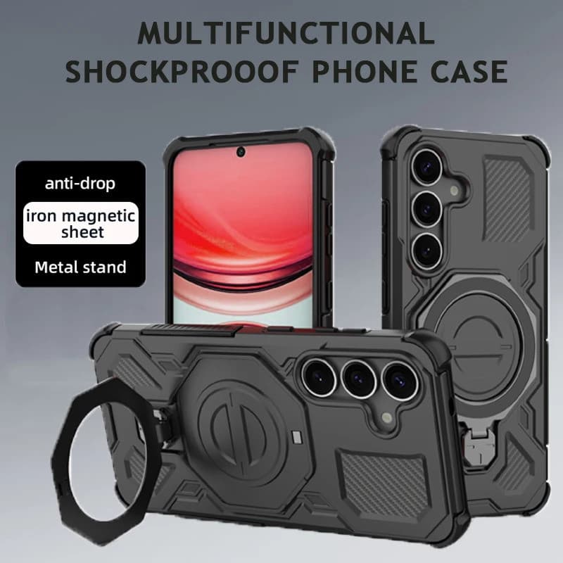 Suporte De Anel De Metal Magnético Capa De Telefone Para Samsung Galaxy S25/S25+/S25Ultra/S25Edge S25plus S25U S25E Pro