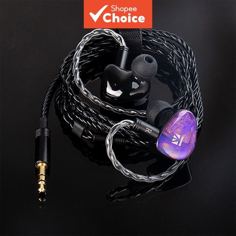 KBEAR KB02 Fones De Ouvido Intra-Auriculares Com Fio IEMs De 10 Mm Diafragma De Berílio Cabo OFC Removível 0.78 2 Pinos
