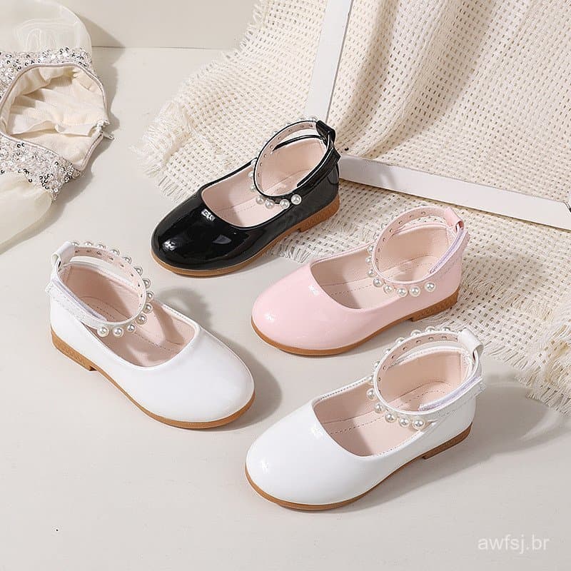 2026 Novos Sapatos De Couro Das Crianças Estilo Lolita Meninas Moda Planos Brilhante Plutônio Primavera Outono Princesa