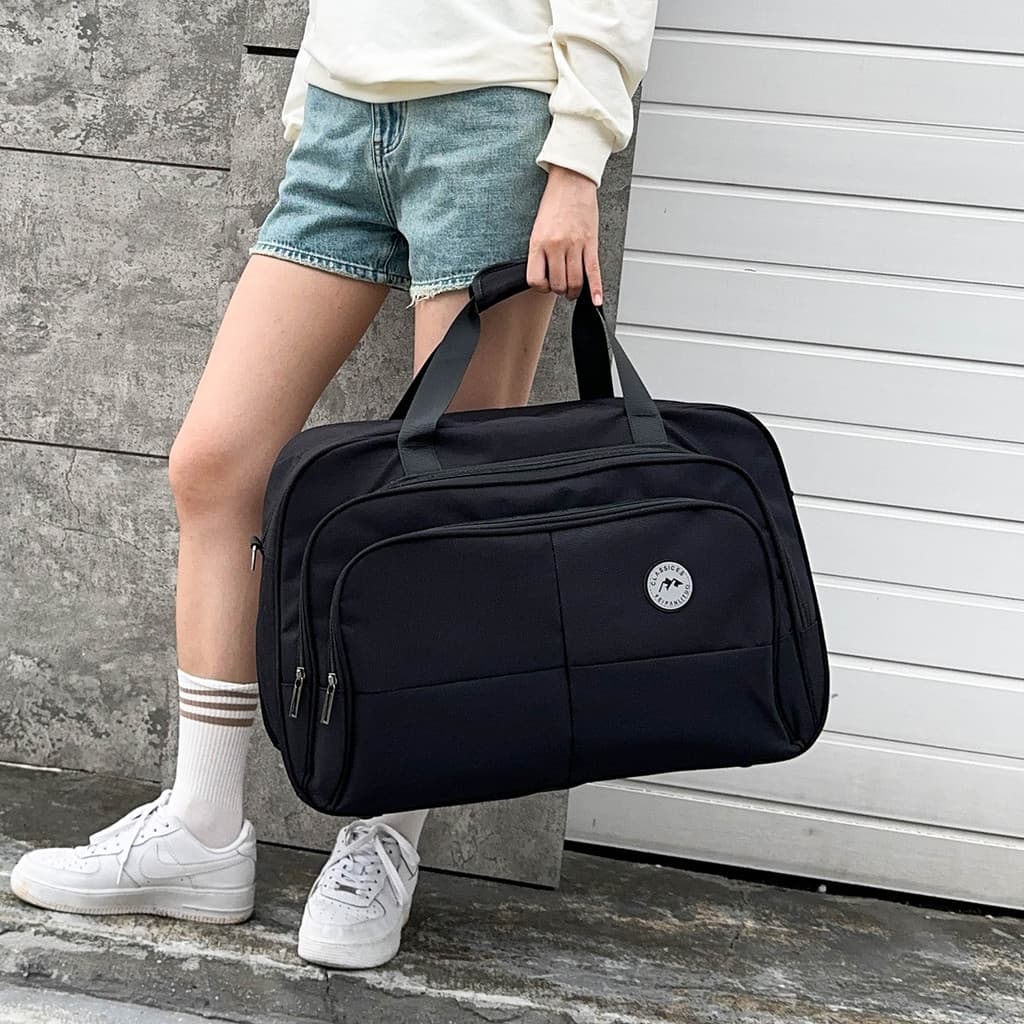 Leve grande capacidade impermeável dobrável saco de bagagem feminino estudante acomodação roupas bolsa de negócios Commu