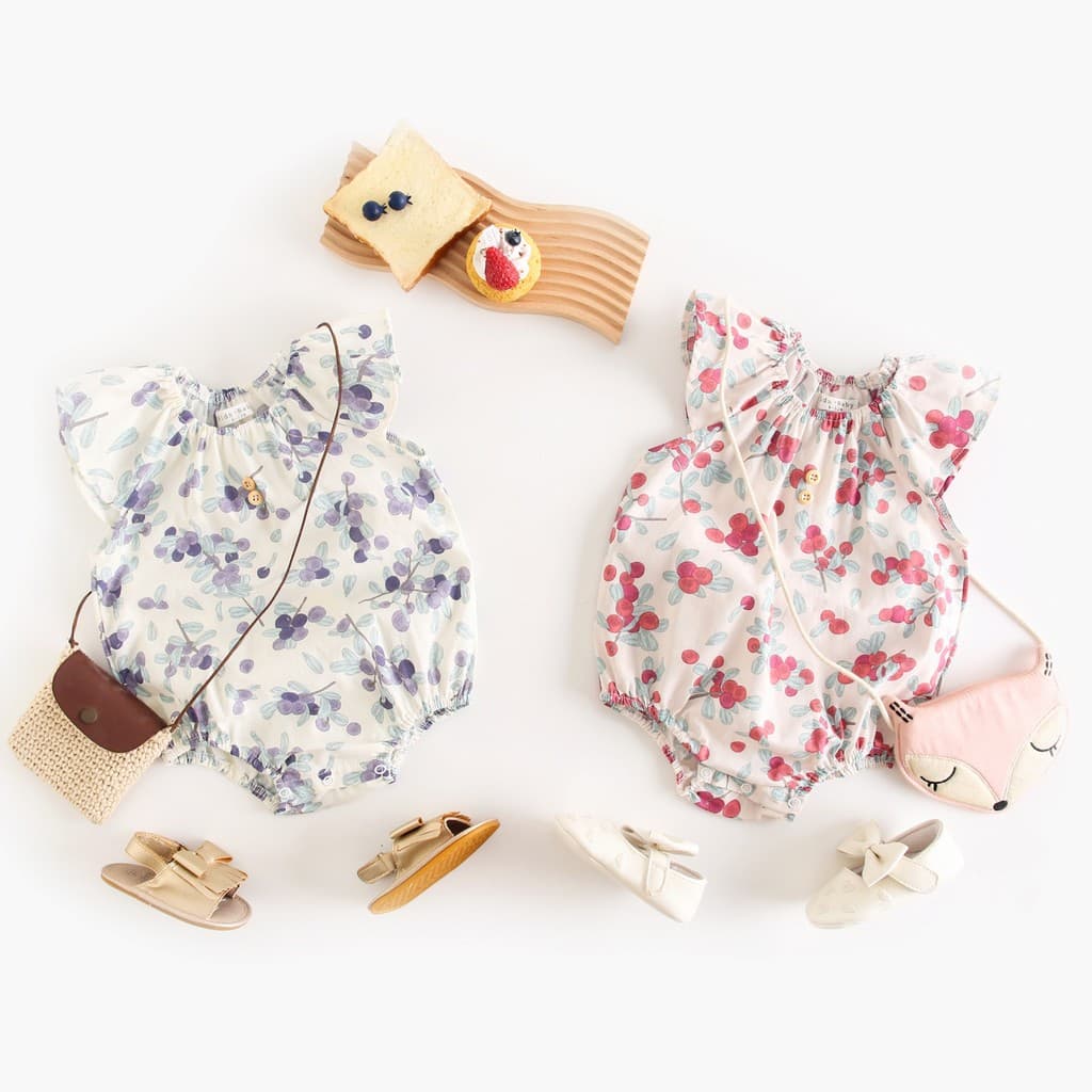 Roupas para recém-nascidos Floral macacão de bebê verão manga curta ins puro algodão versão coreana macacão de bebê