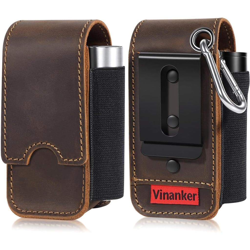 Bolsa de Couro Genuíno para Multitool Leatherman, Organizador de Cinto EDC com Bainha de Multitool de Compartimento Dupl