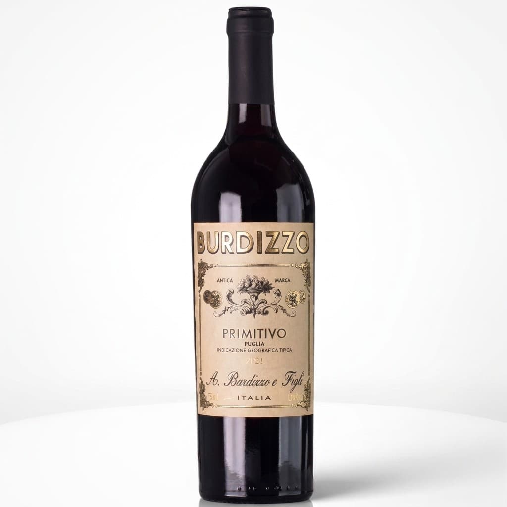 Vinho Tinto Italiano Burdizzo Primitivo Puglia 750ml 2024 Seco Encorpado Carnes Massas Queijos Fino