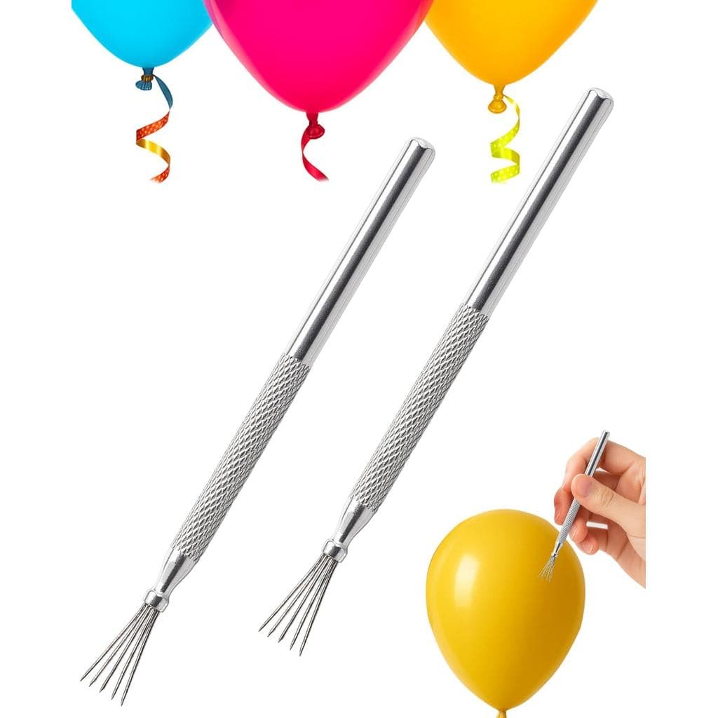 2 Peças de Ferramenta para Estourar Balões, Batedor de Balões com 7 Pinos de Ferro, Portátil, Seguro, Fácil de Guardar,