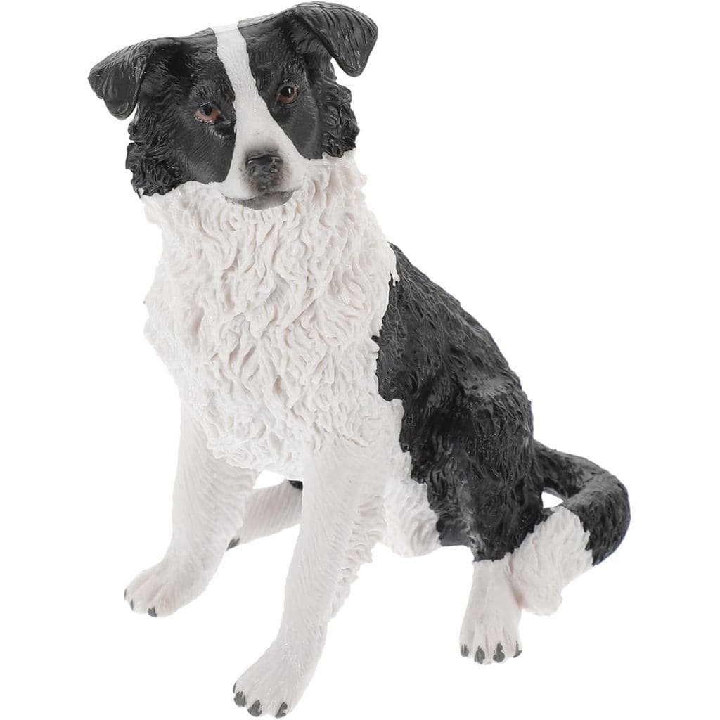 minkissy Estatueta Realista de Border Collie, Modelo de Cão Pequeno em Resina, Decoração de Animal Educacional para Apri