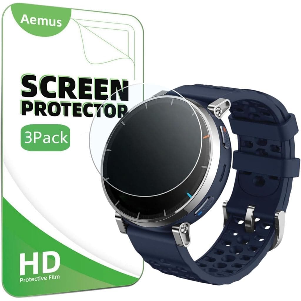 Película Protetora de Tela Compatível com o Smartwatch Amazfit Active 3 Premium (Pacote com 3) Filme Protetor de Vidro T