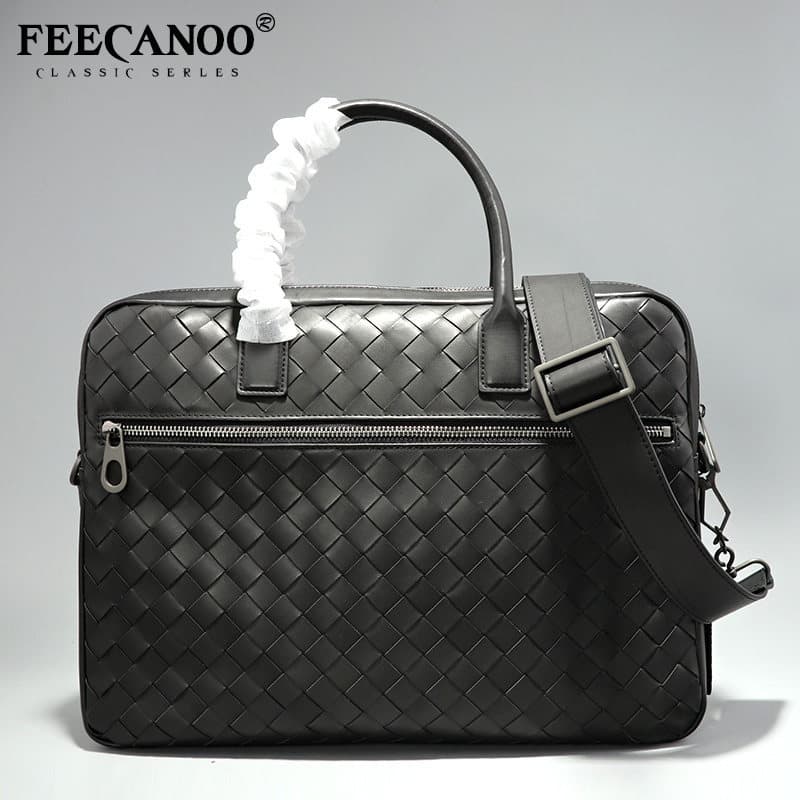 2020 novo estilo trançado pneu bolsa de couro maleta masculina Casual bolsa de negócios bolsa mensageiro de ombro