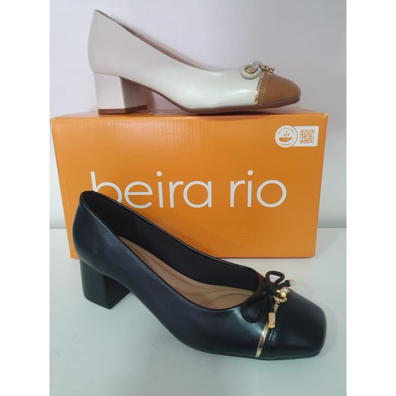 Beira rio sapato salto quadrado laço 4337103