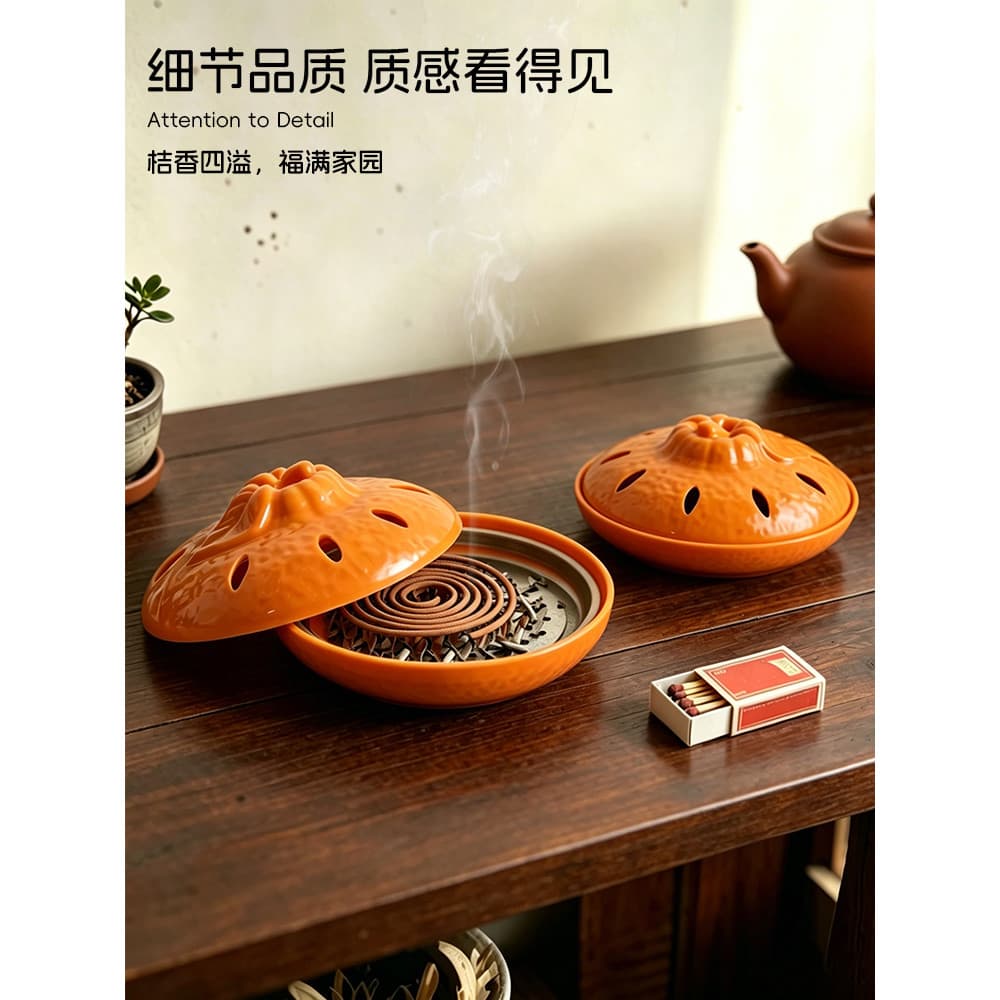 Criativo forma laranja queimador de aromaterapia casa decoração interior sala chá Desktop ferro doméstico aromaterapia