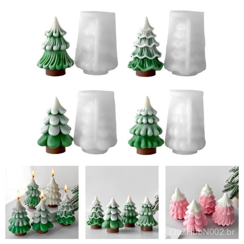 zzz Moldes De Silicone Árvore De Natal Ornamento Resina Epóxi Gesso Para Fazer