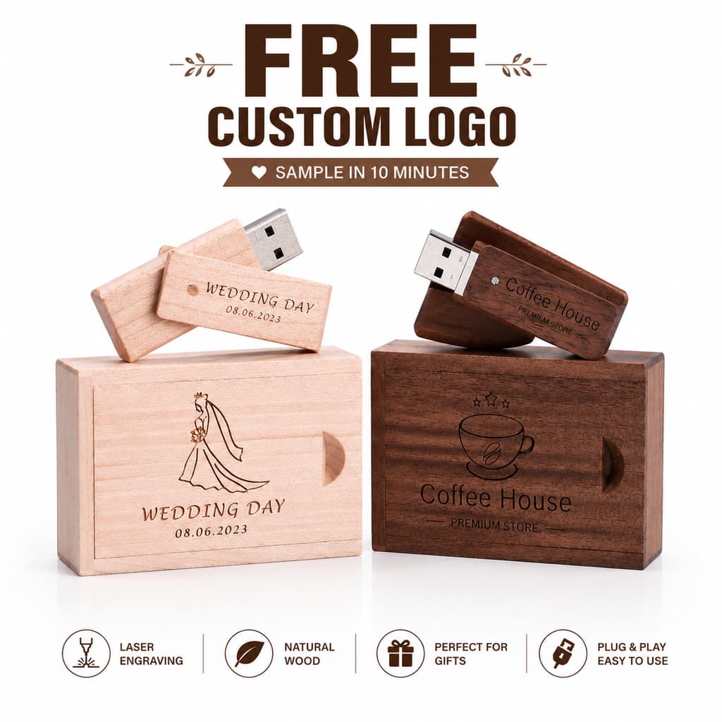 USB 3.0 Unidade Flash De Madeira Logotipo Personalizado De Alta Velocidade Vara Presente De Casamento Caixa De Negócios