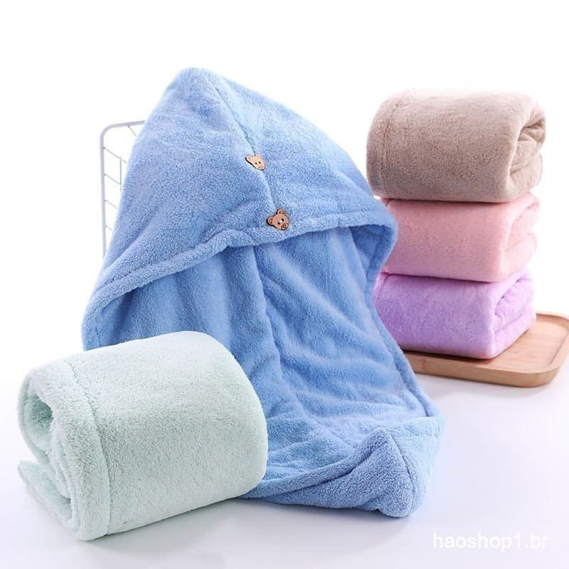 Touca de secagem de cabelo dupla espessada, Super absorvente, secagem rápida, adulto, estudante, crianças, toalha de cab