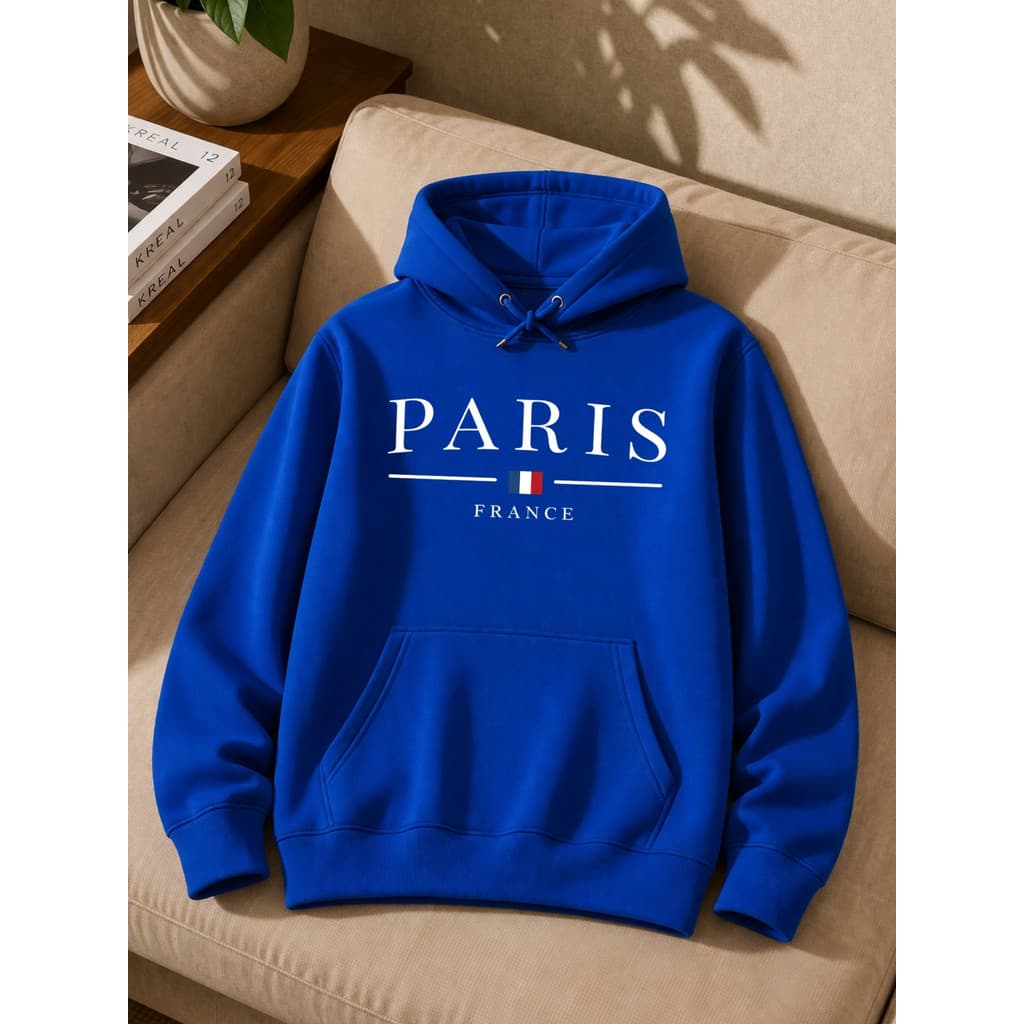 Moletom Canguru Paris France Unissex Estampado Premium com Capuz e Bolso Confortável
