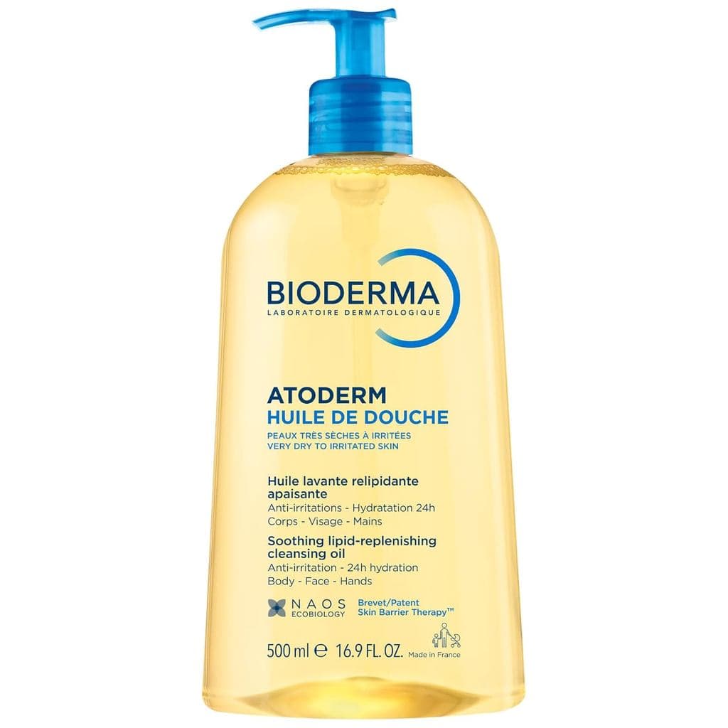 Óleo de Banho Bioderma Atoderm, óleo de limpeza facial e corporal, óleo removedor de maquiagem nutritivo, adequado para