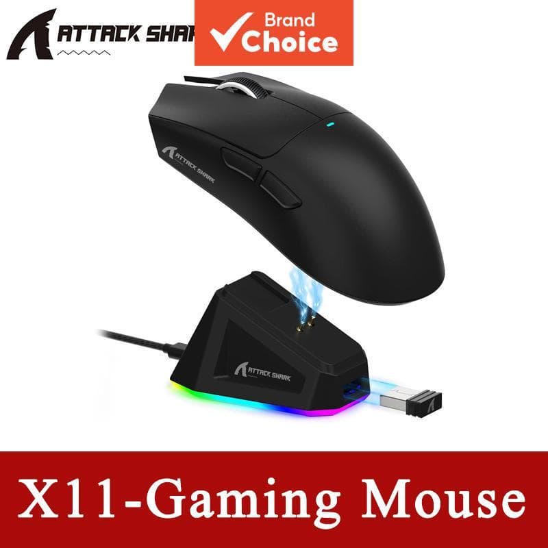 Mouse Gamer Sem Fio ATTACK SHARK X11 – PAW3311 Tri-Modo Presente Ideal para E-Sports
