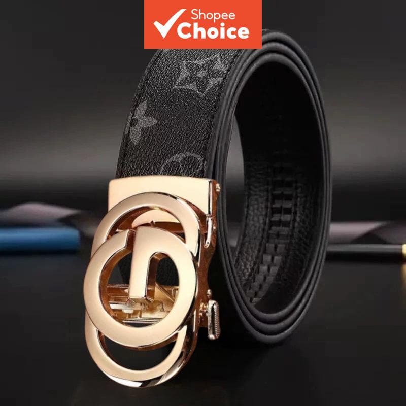 Cinto Automático Masculino Com Fivela De Liga De Zinco Casual Cintura De Couro Empresarial Na Moda