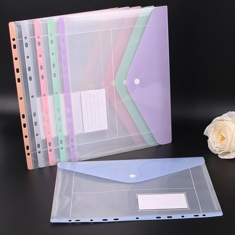 Organizador de arquivos de folhas soltas transparente e decorativo de grande capacidade, adequado para casa, escritório