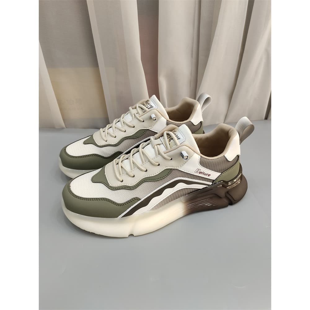 Sapatos masculinos 2026 primavera novo estilo pipoca sola macia absorção de choque sapatos esportivos casuais homens ao