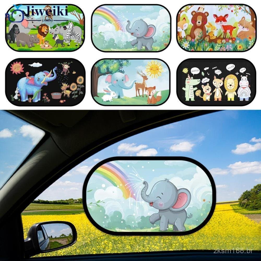 Conjunto de 2 peças de protetores solares para carro, para janelas laterais e para-brisa do teto, proteção UV, cortinas