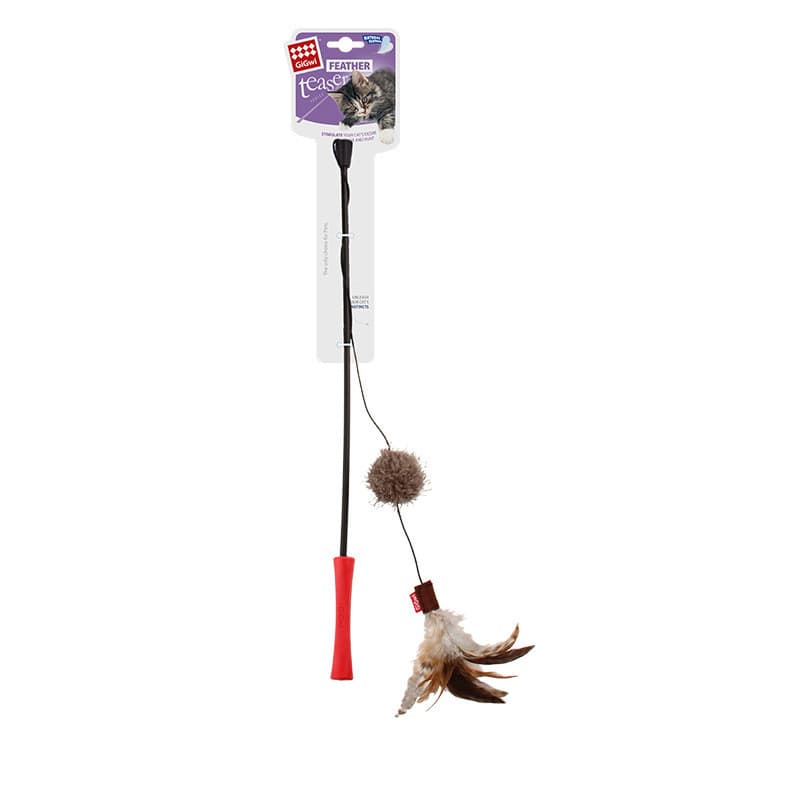 GiGwi Guiwei gato provocando varinha mágica gato brinquedo pena alta elasticidade portátil antiderrapante fio de pelúcia