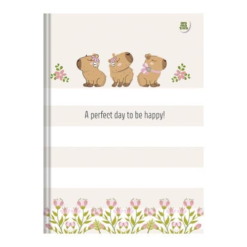 Caderno Costurado Capivara 160 Folhas Capa Resistente Papel Liso Estudo Escrita Criativa Estilo Sortido