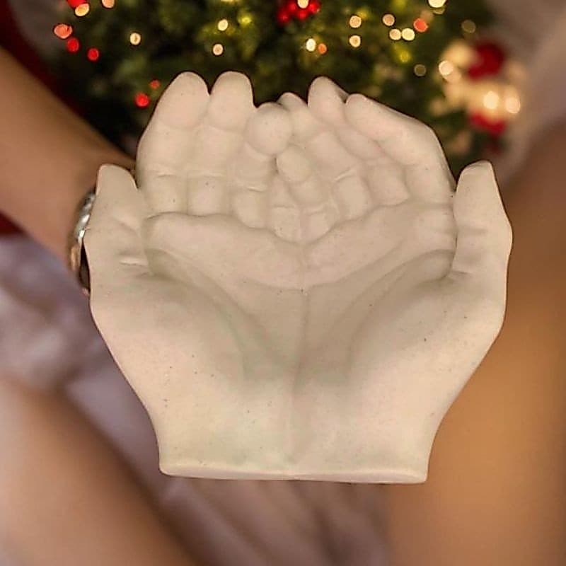 Mãos de suporte gesso cru 6 x 16 x 14 cm vaso para planta porta objetos esculturas