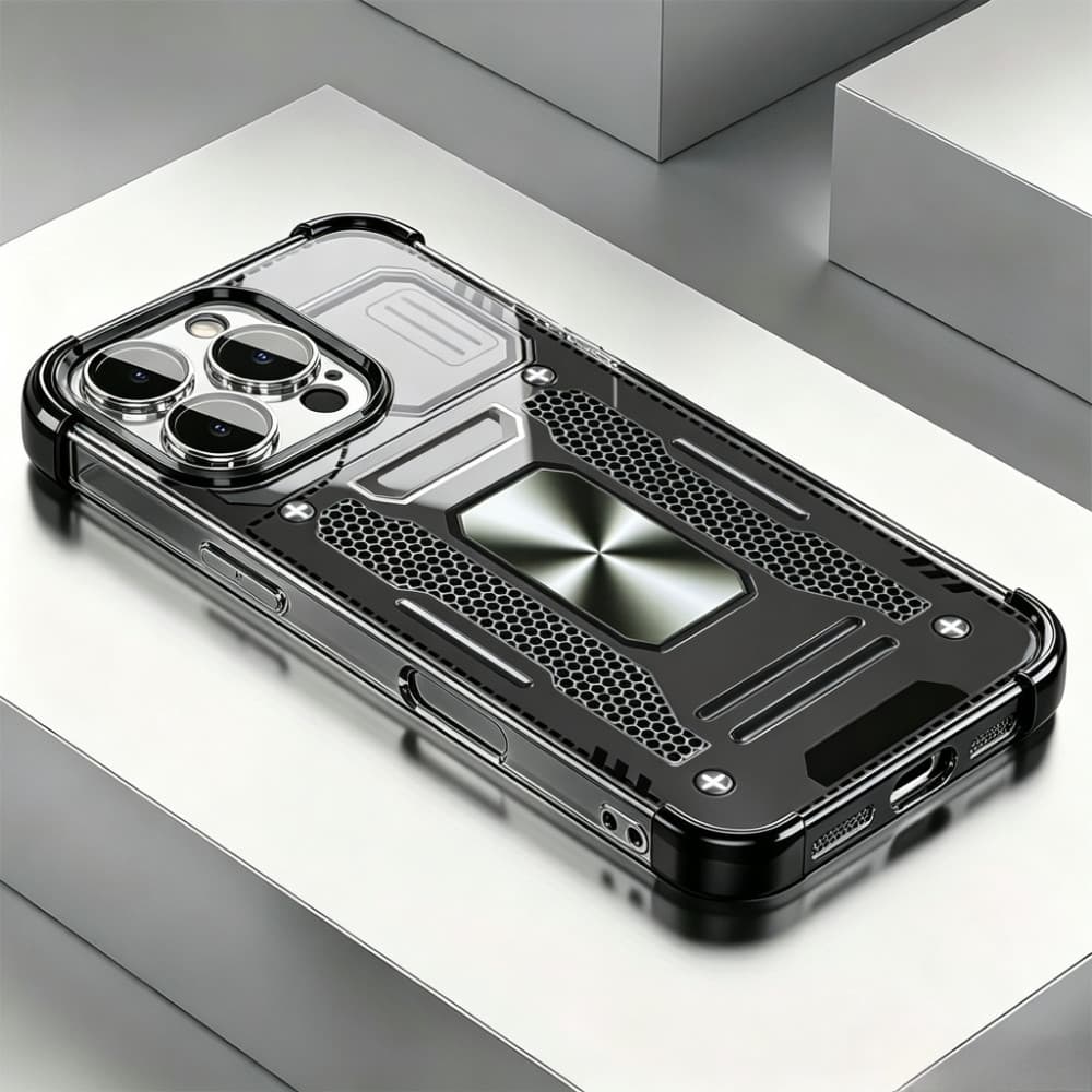 Capa celular mecânica gloss Capinha Para iPhone 16 15 14 Plus 13 12 11 Pro Max 2 Em 1 Anti-Queda De Quatro Cantos
