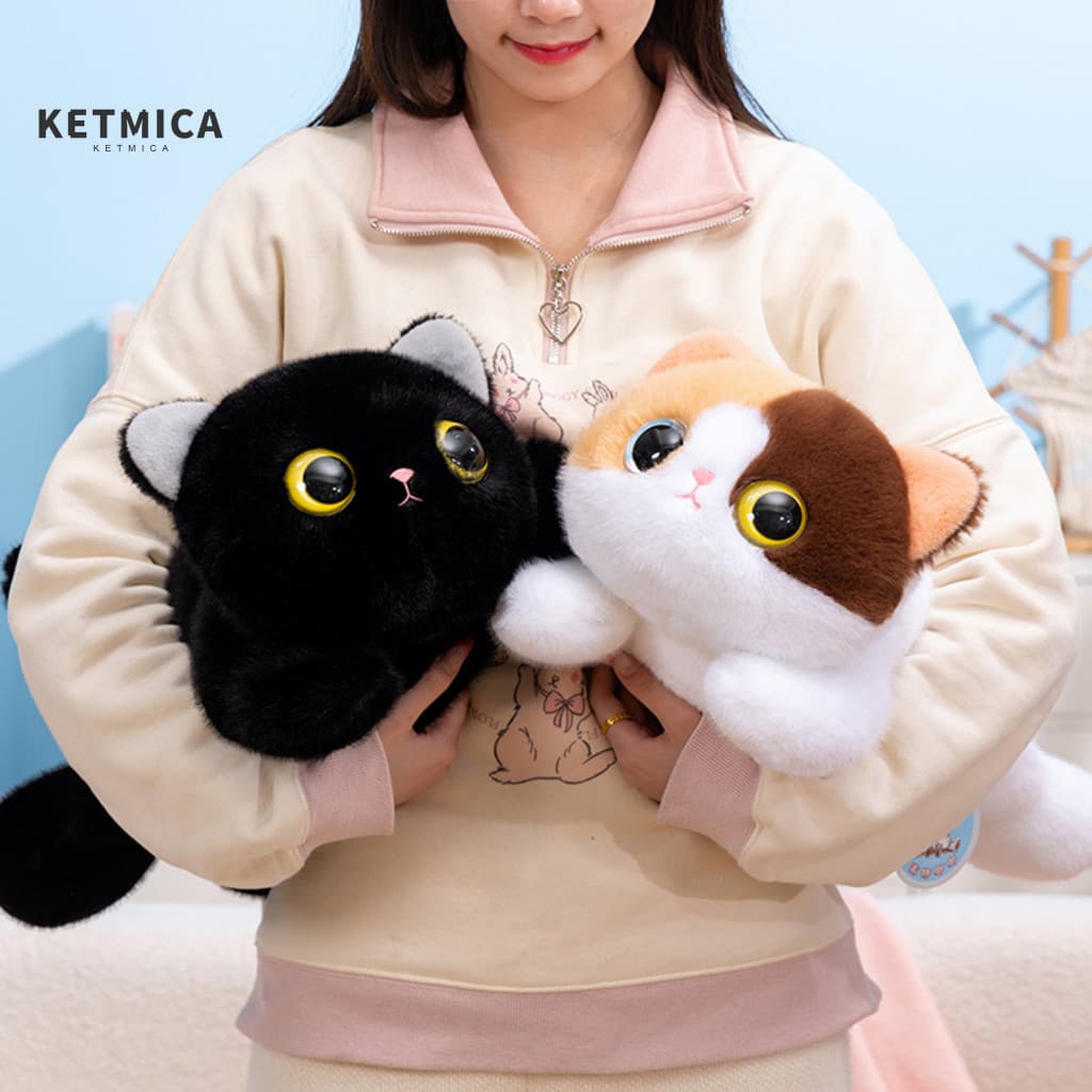 Soft Touch Plush Accessory Compact Portable Pendant Cute Black Cat Pillow Kitten Stuffed with Pp Cotton – Adorable Bed