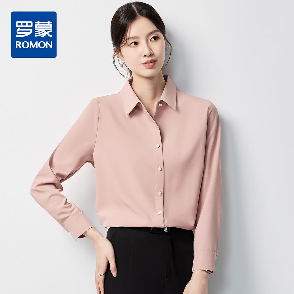 Lomon primavera outono Chiffon camisa senhoras camisa de manga comprida Commuter All-Match negócios profissional Formal