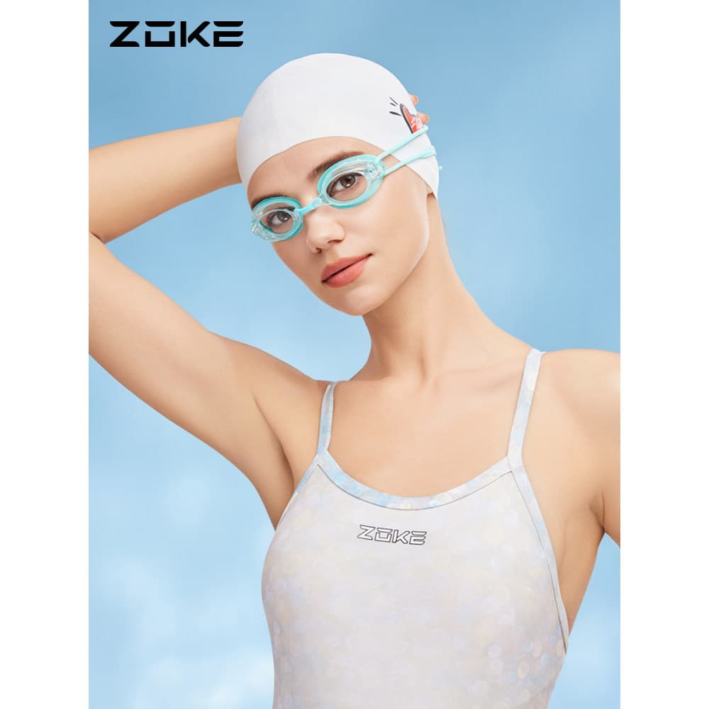 Zoke óculos de natação HD à prova dwaterproof água Anti-nevoeiro senhoras treinamento de natação zoke corrida competição