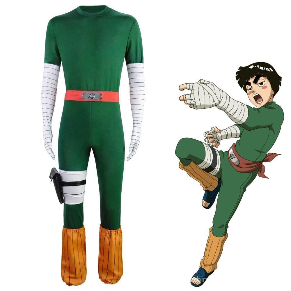 Fantasia de cosplay do Naruto Lee Rokkaku para Halloween, role-playing, macacão. RPDR PDVJ