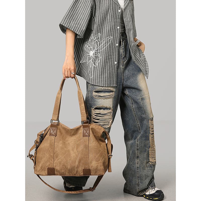 Merad Retro High-End Tote Bag Grande Capacidade Bolsa de Viagem de Curta Distância Casual All-Match One-S