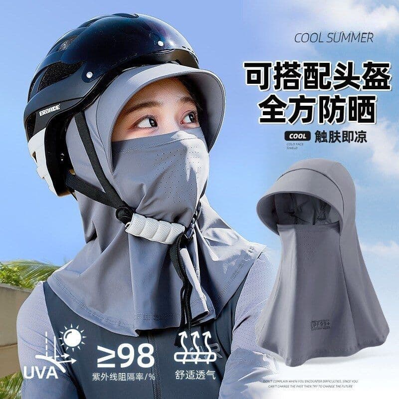 Máscara protetora solar rosto cheio novo estilo integrado chapéu de sol ao ar livre ciclismo chapelaria verão máscara de