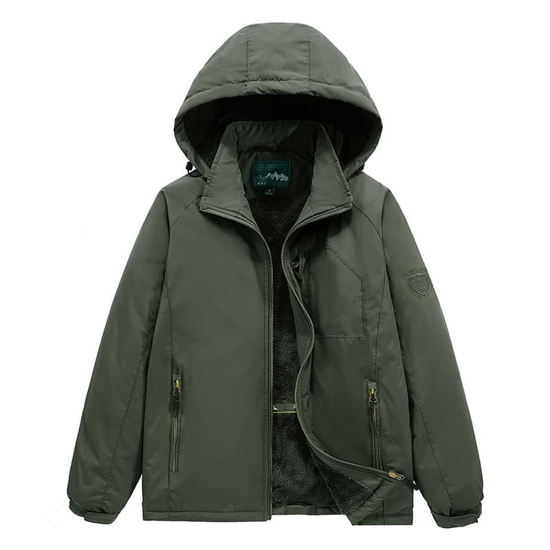 Inverno 2025 novo estilo All-Match forro de lã jaqueta masculina Casual à prova de vento de meia-idade idosos jaqueta ca