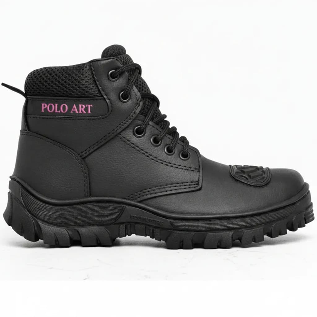 Bota Motociclista Feminino Coturno Motoqueiro Premium Proteção Marcha Bico