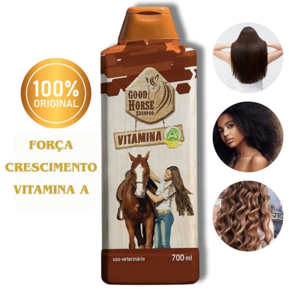 Shampoo Good Horse Cresce Cabelo 700ml Cavalo Gold Kit Original