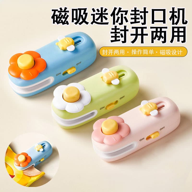 Máquina de selagem pequena, doméstica, pressão manual, máquina de selagem de plástico, lanche, saco plástico, selador, p