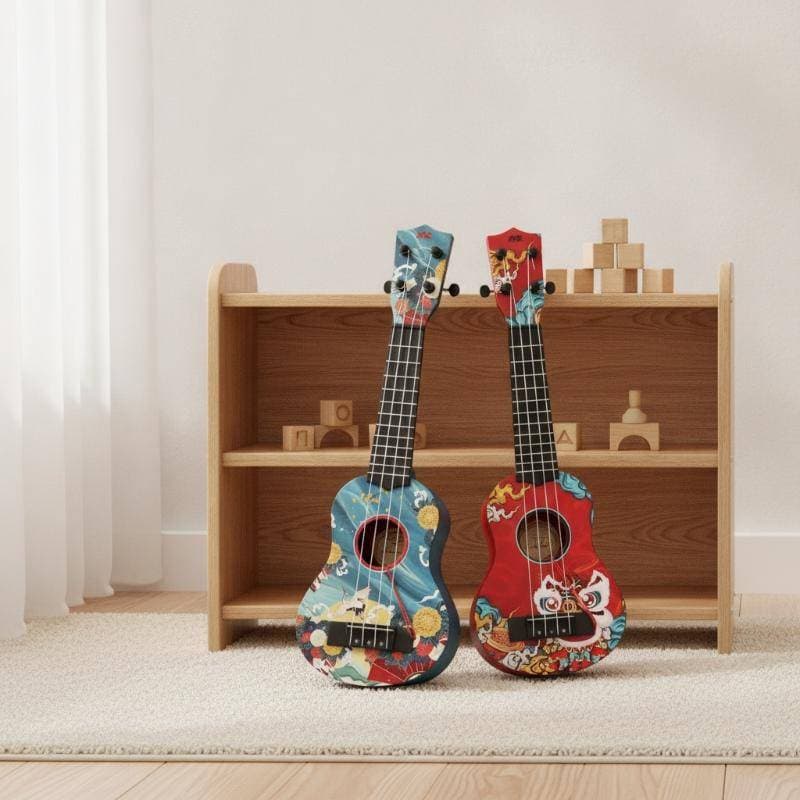 Piqning 4 Cordas Mini Clássico Ukulele Guitarra Brinquedo Portátil Leve Instrumento Musical Para Crianças Presentes De A