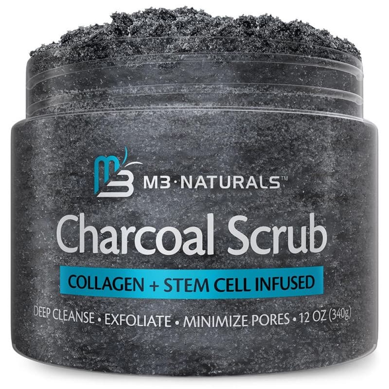 Esfoliante de Carvão com Colágeno e Células-Tronco – Esfoliante de Sal para Tonificação Corporal, Celulite, Axilas e Alí