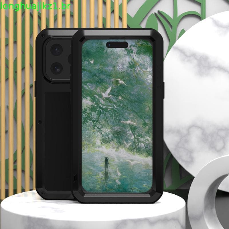 Love Mei Apple Caso De Telefone Para Iphone 17 Pro Max 16 15 14 13 Grau Militar Metal Silicone Escudo Protetor À Prova D