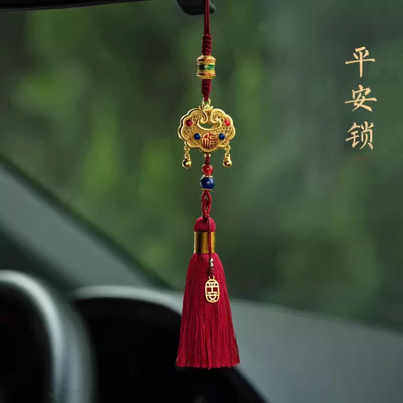 Pingente de Alta Qualidade Peace Lock para Carro, Ornamento para Interior de Veículo, Decoração de Fecho da Sorte Auspic
