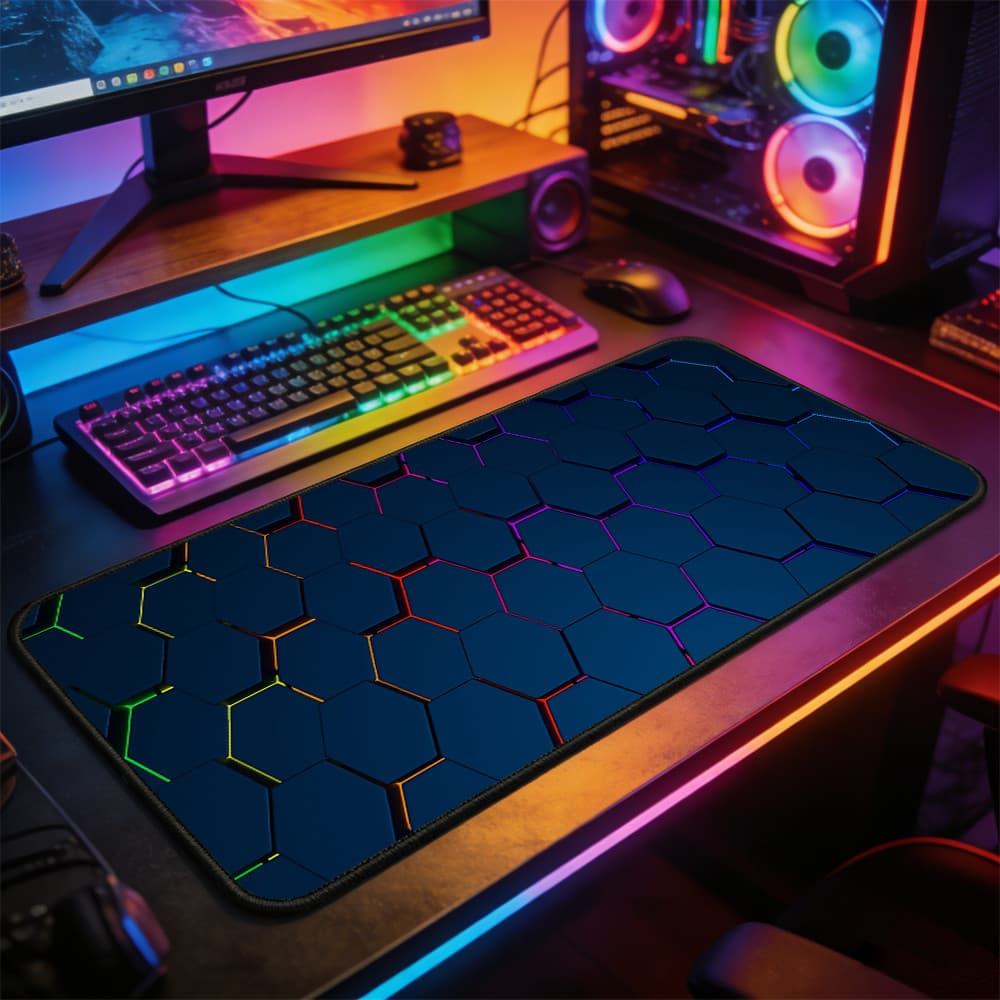 Mouse Pad Extra Longo 80x30cm Diversos Modelos Minimalistas, Urbanos e Orientais Proteção de Mesa para Teclado e