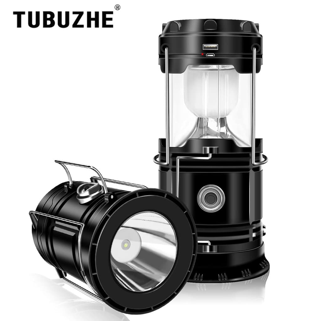 Multifuncional Solar UB recarregável luz de acampamento luz portátil emergência iluminação retrátil recarregável cavalo
