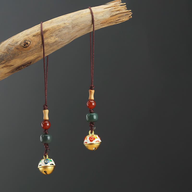 Estilo chinês sino cordão anel fivela pingente telefone móvel pendurado anel pulseira curta anti-perdido pingente criati